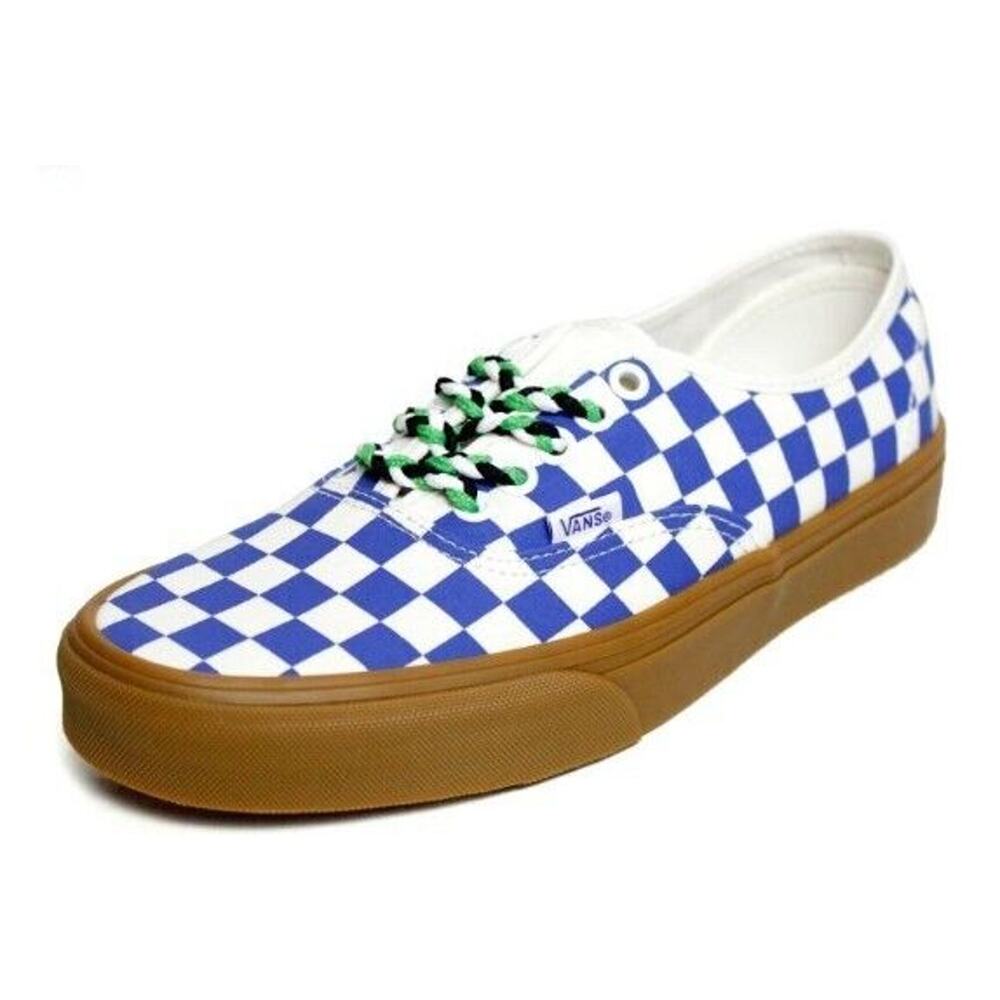 Vans Authentic Checkerboard Blue/White Lace Up Low Top Men's Sneakers Size 12